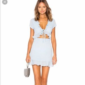 superdown Mercy Polka Dot Dress Blue